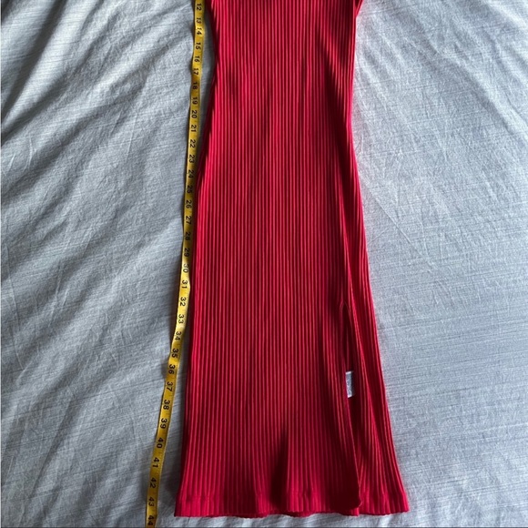 Bebe Red Ribbed bodycon Dress - Picture 4 of 4